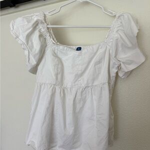 Old Navy White Puff Sleeve Blouse